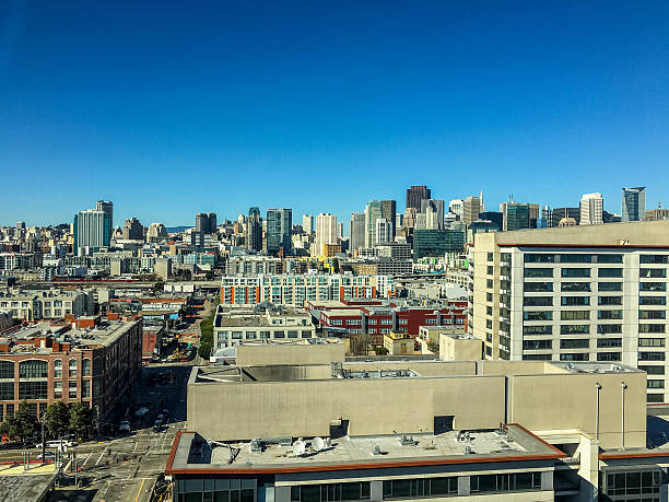 san francisco panoramę miasta - sun lighting equipment san francisco county downtown district zdjęcia i obrazy z banku zdjęć