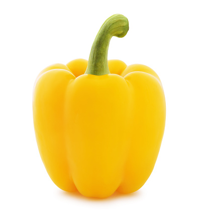 Yellow bell pepper isolated on white (excluding the shadow)