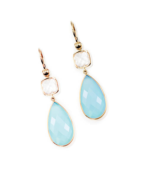 istock Blue teardrop and crystal dangle set of earrings 513692046
