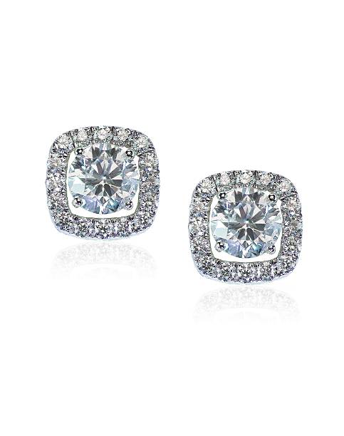 bellissimi orecchini di diamanti alone con riflesso del sole - jewelry gem gold reflection foto e immagini stock