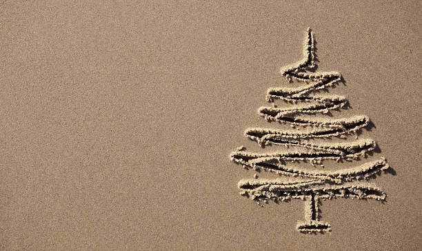 images christmas tree in the sand