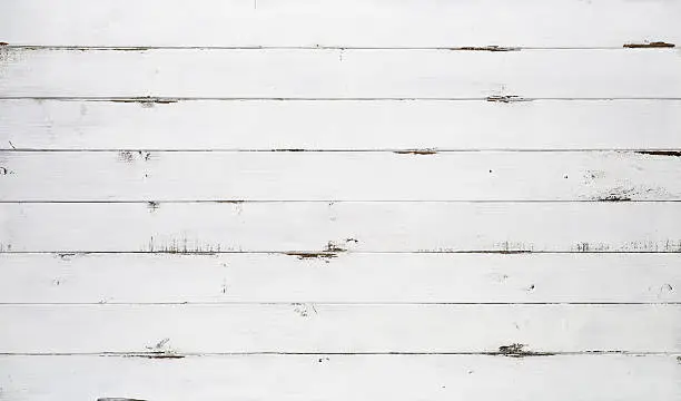 Photo of Distressed white wood texture background