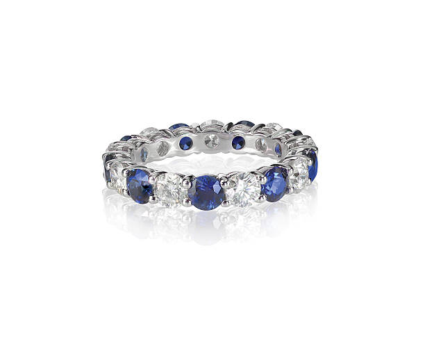 istock Sapphire and diamond wedding anniversary band 513694650