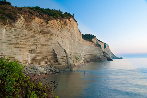 Paradise beach at Corfu island (Greece). turquoise colored mediterranean sea.
