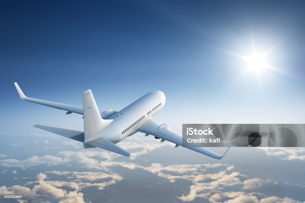 Fliegen in der Sonne - Lizenzfrei Flugzeug Stock-Foto