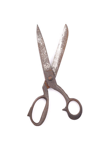 istock Old rusted dressmaker shears on white background 513703951