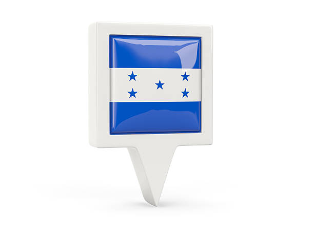 Square flag icon of honduras isolated on white