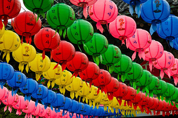 istock Colorful paper Korea lanterns. 513705493
