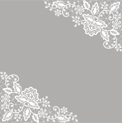 white lace on gray background