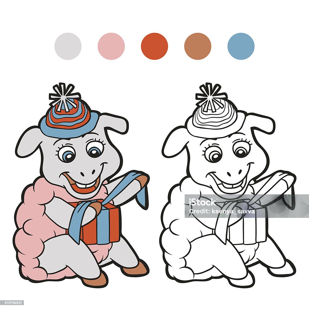Coloring book (sheep) Activity stock vector