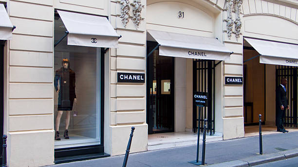 Chanel Boutique at Rue Cambon. Paris. France. stock photo