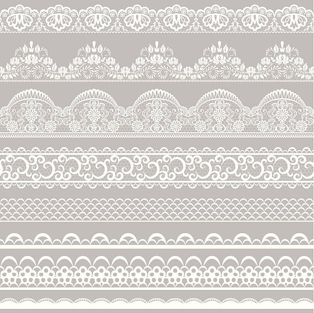 - spitze grenzen - lace seamless vector silhouette stock-grafiken, -clipart, -cartoons und -symbole