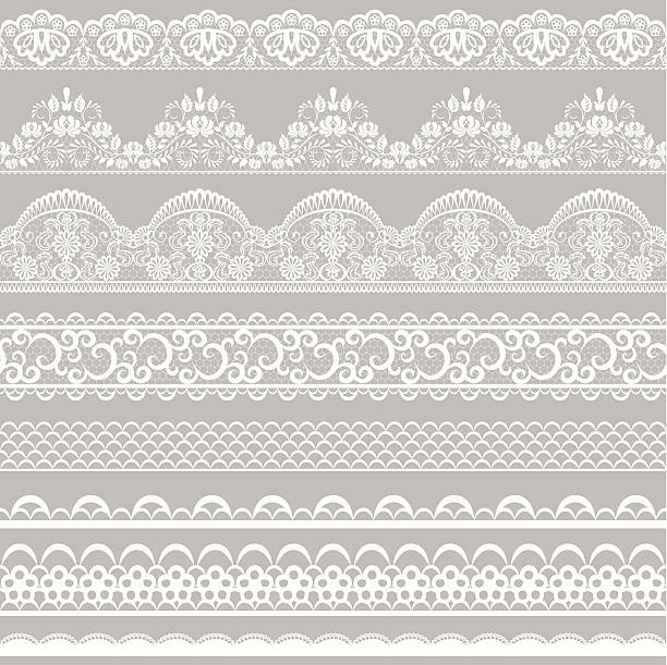 lace borders vector art illustration