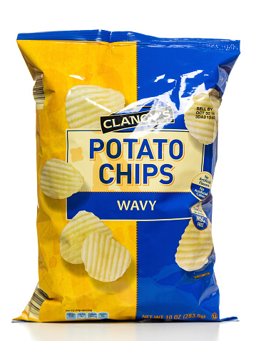 Miami, USA - August 22, 2014: Clancy's Wavy Potato Chips bag