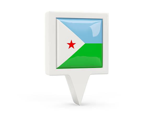 plac flagę z dżibuti - djibouti flag isolated isolated on white zdjęcia i obrazy z banku zdjęć