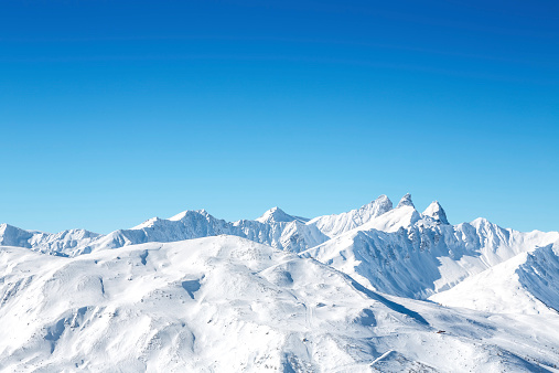 Ski Slopes In French Mountains