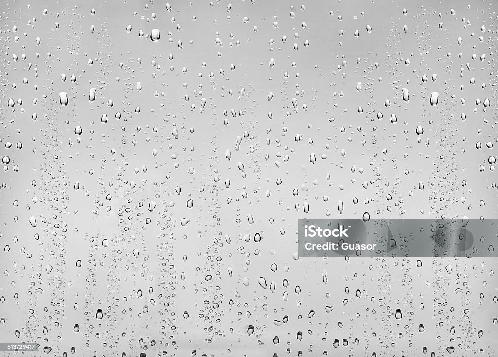Water drops drops of water on the transparent glass Glass - Material Stock Photo