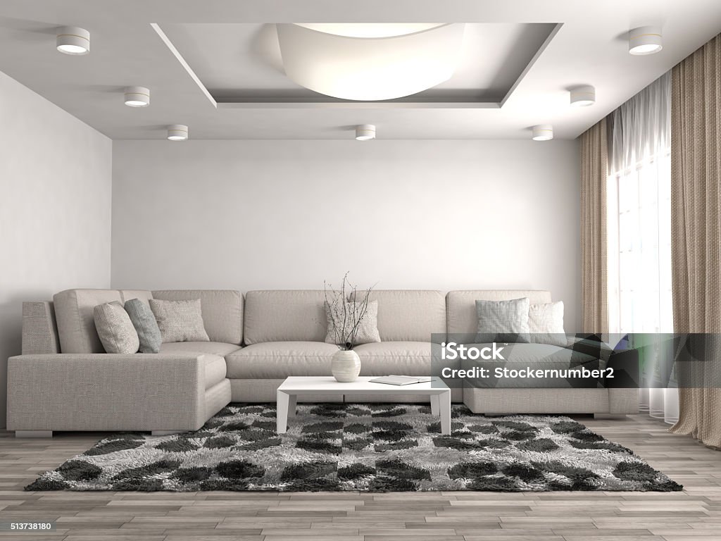 interior with sofa. 3d illustration Apartment Stock Photo