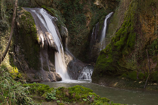 istock Secret waterfall in the forest with lake 513738474