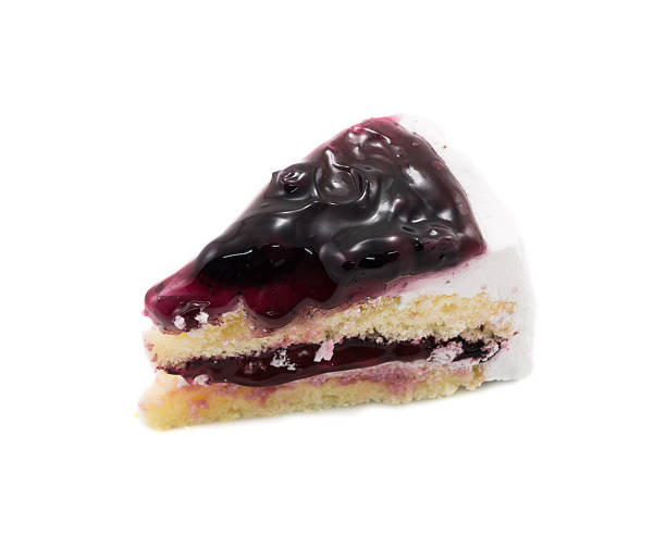 istock Sweet Blueberry cake isolated in white 513740386