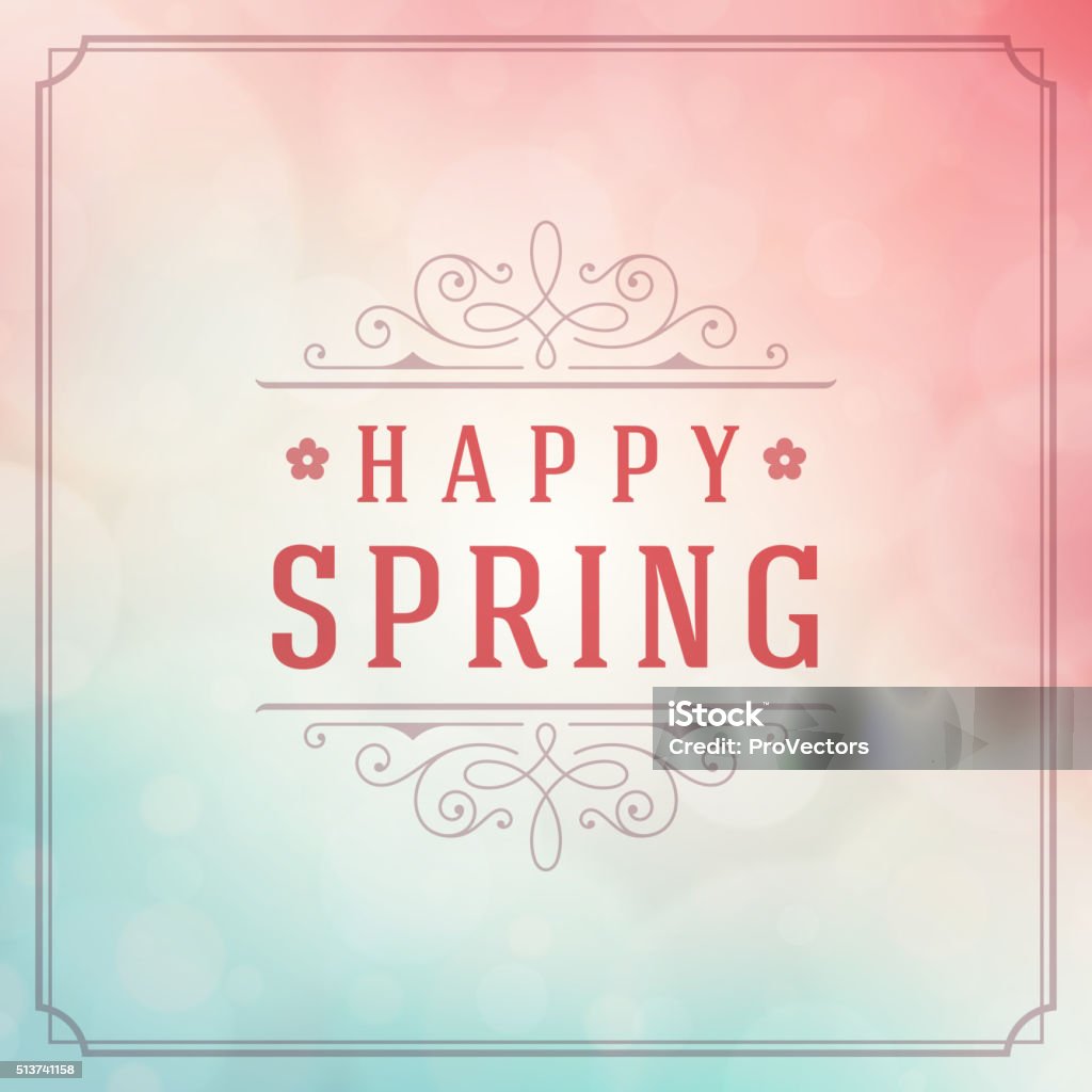 Simple Spring Poster Spring Vector Typographic Poster Or Greeting Card Design Stock ...