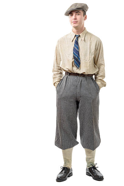 istock Young man with clothes and cap in 20s style. 513744132