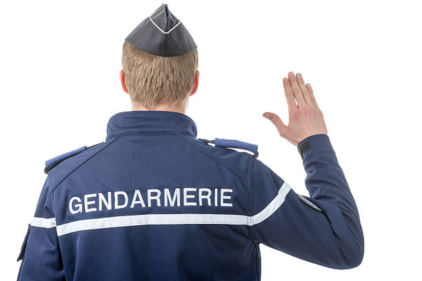 uddanne Hassy perle French Policeman Back View On White Background Stock Photo - Download Image  Now - Gendarmerie, France, Police Force - iStock