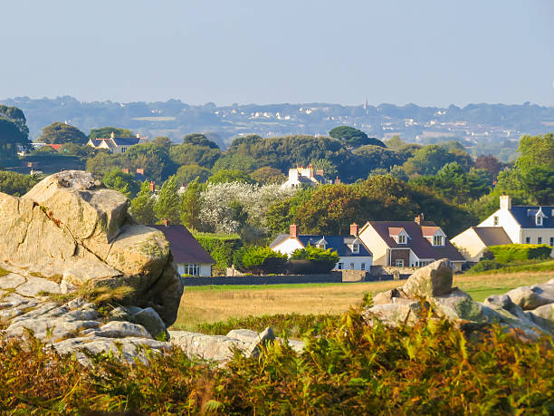 Country landscape on the Guernsey Island, Channel Islands