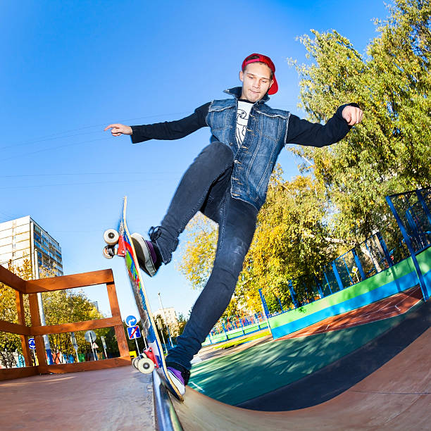 istock Skateboarder in the skatepark 513749248