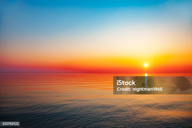 Sunrise At Sea Stock Photo - Download Image Now - Sunrise - Dawn, Sea, Dawn
