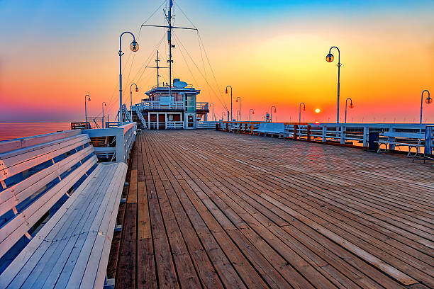 istock Wooden pier at sunrise 513750642