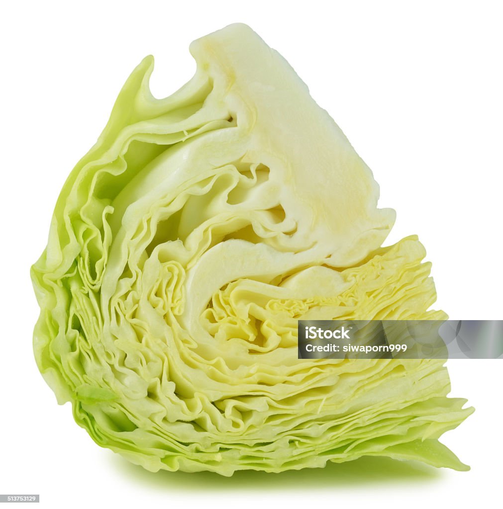 whole green cabbage isolated on white Backgrounds Stock Photo
