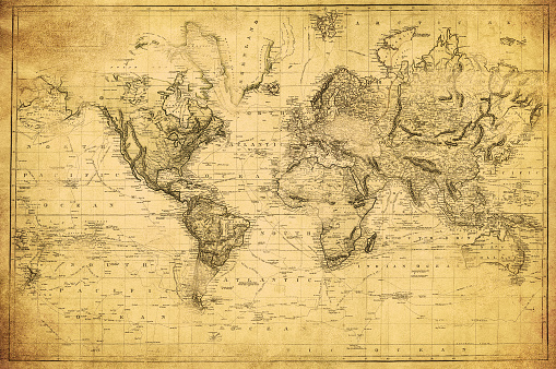 vintage map of the world 1831
