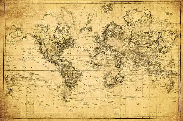Photo of vintage map of the world 1831