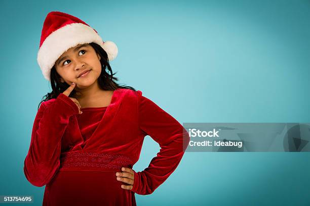 Santas Little Helper Thinking Remembering Contemplating With Copy Space Stock Photo - Download Image Now