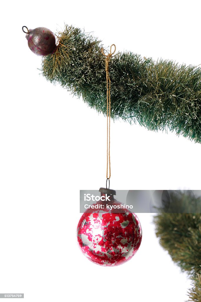 アンティークのクリスマスツリーと赤いクリスマスボール - お祝いのロイヤリティフリーストックフォト