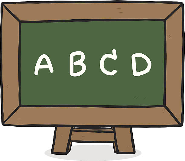 English Alphabet On Green Board Stock Illustration - Download Image Now -  Illustration, Letter B, Letter C - iStock