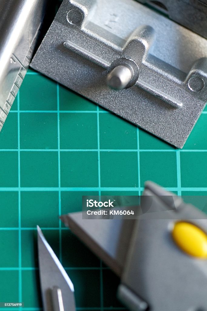 Craft material Craft knives and cutters on cutting mat Accuracy Stock Photo