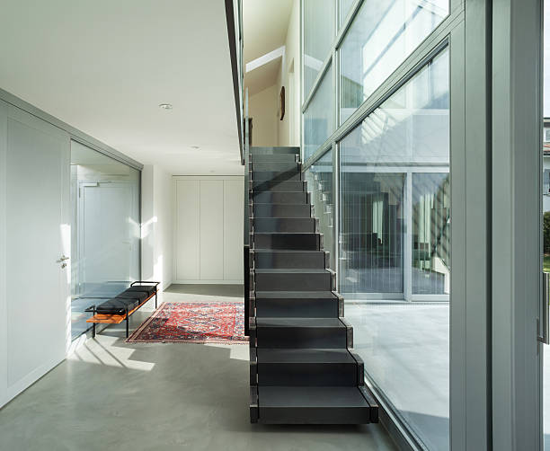 istock Interior, iron staircase of a modern house 513757822