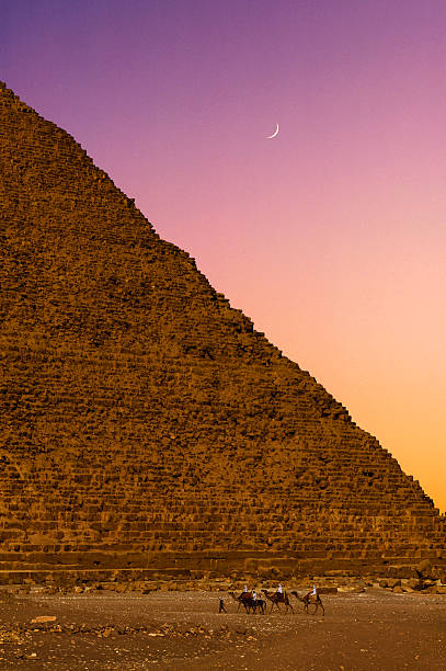 Sunset over the pyramids of Giza
