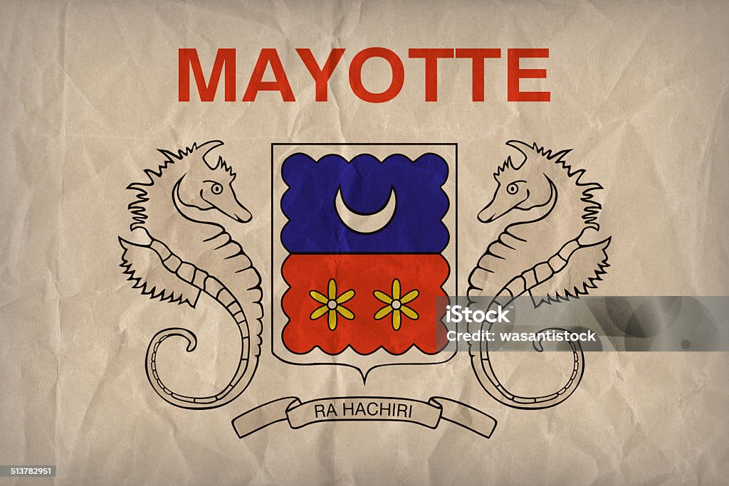 Mayotte flag pattern on the paper texture ,retro vintage style Abstract Stock Photo