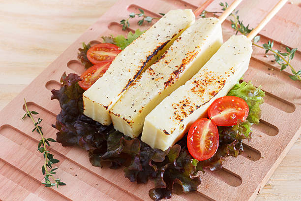 istock Brazilian grilled cheese snack queijo coalho, tomato 513785249