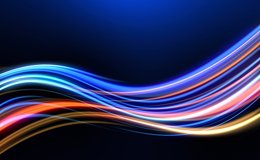 Colorful  glowing  lines on dark background