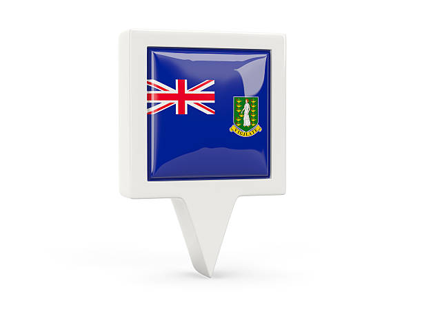 Square flag icon of british virgin islands isolated on white