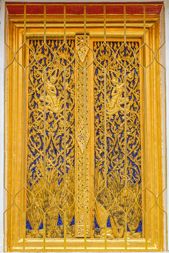 Golden Window Patterns at Grand Palace Bangkok Thailand