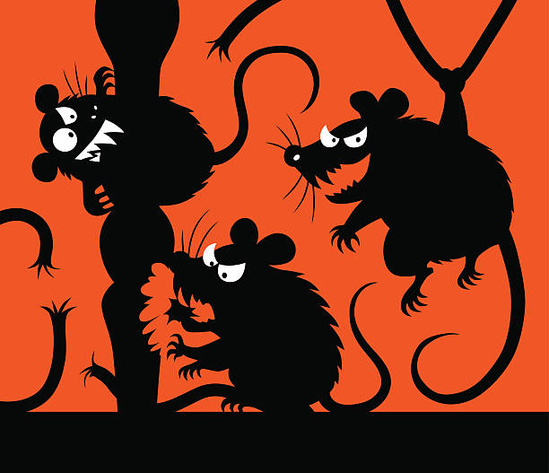 вредоносные мышки силуэты - gnaw stock illustrations