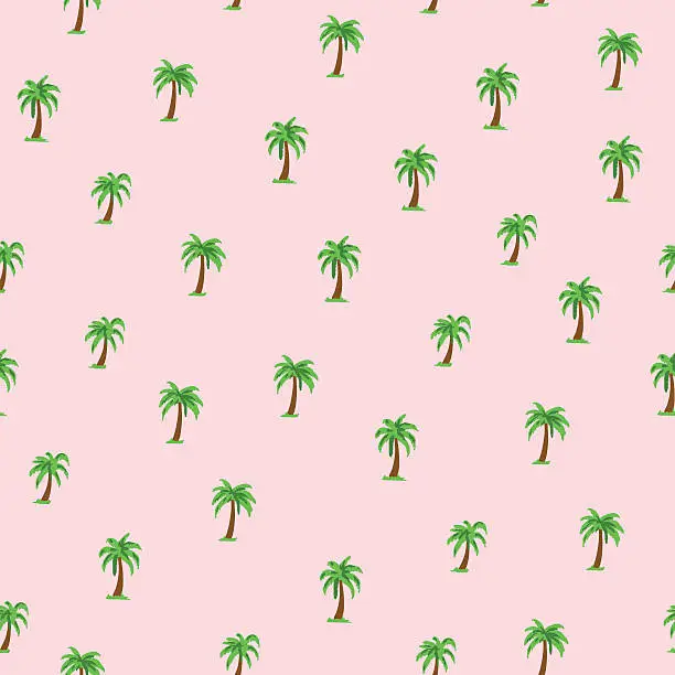 Vector illustration of Seamless tropical pattern with palm trees.