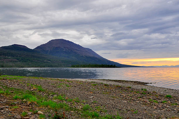 istock Sunset on a lake in Siberia. 513794738