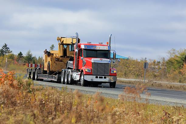 istock Semi truck with a crane on the trailer 513798830