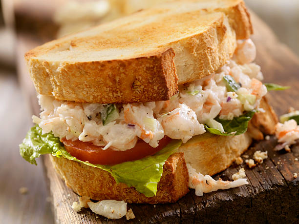 Toasted Seafood Salad Sandwich with Shrimp and Lobster-Photographed on Hasselblad H3D2-39mb Camera